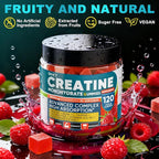 99.99% Creatine Monohydrate Gummies for Men Women 5g, 7-in-1 Pre-Workout Complex with BCAA, Taurine, B12/6 & Electrolytes, 6X Boost Energy, Muscle Strength & Recovery, Brain Focus, Vegan, Sugar Free