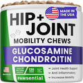 Glucosamine Chondroitin for Dogs - Joint Supplement w/Omega-3 Fish Oil - MSM - Advanced Mobility Chews - Joint Pain Relief - Hip & Joint Care - 120Ct - Made in USA