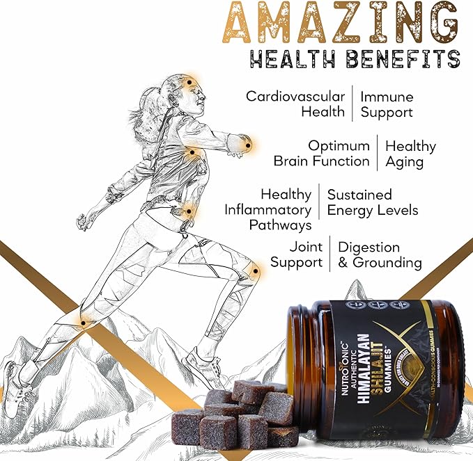 NutroTonic Organic Shilajit Gummies | Sweetened with Organic Manuka Honey |Shilajit for Men & Women | No Added Sugar | Clean Formula | 30 Gummies (2 Jars)