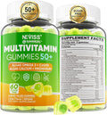 Multivitamin for Men 50 + Plus, Sugar Free Men Multivitamins Gummies w/Omega-3, Coq10, D3k2, Calcium, Magnesium, Zinc, Vitamins A, C & E, Mens Vitamins for 𝖧𝖾𝖱𝗍, Antioxidant, Brain, Bone, 60cts