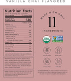 Truvani Vegan Pea Protein Powder | Vanilla Chai | 20g Organic Plant Based Protein | 10 Servings | Keto | Gluten & Dairy Free | Low Carb | No Added Sugar