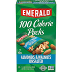 Emerald Nuts Unsalted Almonds and Walnuts 7 Ct (1-Pack), 100-Calorie Individual Packs of Nut Blend, Kosher Certified, Non-GMO, Contains No Artificial Preservatives, Flavors or Synthetic Colors