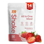 310 Nutrition All-In-One Meal Replacement Shake Powder - Plant-Based Protein Smoothie Blend w/High Fiber, Probiotics & Adaptogens - Low Carb, Vegan, Keto & Paleo Friendly - Strawberry - 14 Srv