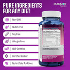 MAGNOX® Lady Magnesium Supplement | Menopause and PMS Support Supplement for Women | Magnesium Complex with Vitamins B6, B1, B12, D, Zinc | High-Absorption Dead Sea Organic Magnesium | 60 Capsules