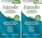 Estroven Complete + Ashwagandha Multi-Symptom Menopause Supplement for Women - Clinically Proven Ingredients Provide Menopause Relief & Night Sweats + Hot Flash Relief* - 4 Month Supply (Pack of 2)