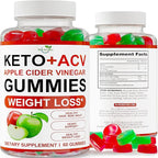 Keto ACV Gummies Advanced Weight Loss - ACV Keto Gummies for Weight Loss - Keto Gummy Supplement for Women and Men - Cleanse - Detox - Apple Cider Vinegar - Made in USA