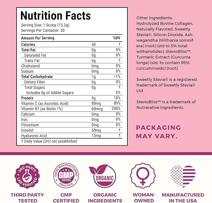 Collagen Peptides Protein Powder for Women – PCOS Supplement Formulated with Inositol, Ashwagandha & Turmeric, Supports Thicker Healthy Hair, Skin, Nail, Muscle & Weight Goals, Vanilla by VITA-PCOS