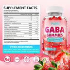 2 Pack GABA Gummies 500mg with L-Theanine, 5-HTP, Vitamins B6, B12, D3 and Ashwagandha, Melatonin-Free, GABA Supplements for Adult, Sugar-Free, Strawberry Flavor, 120 Count