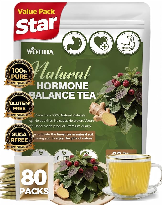 Natural Hormone Balance Tea 120g.100% natural ingredients Raspberry Leaf,Nettle Leaf,Ginger,Spearmint Leaf Hormone Herbal tea.for PMS & PCOS Supplements.