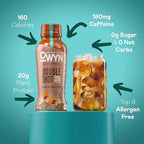 OWYN Only What You Need Double Shot Dairy Free Keto Protein Coffee Shake, Caramel Macchiato, 0g Sugar, 20g Plant Based Protein, 180mg Caffeine, Gluten & Soy Free, Non-GMO, Vegan (12 Pack, 12 Fl Oz)