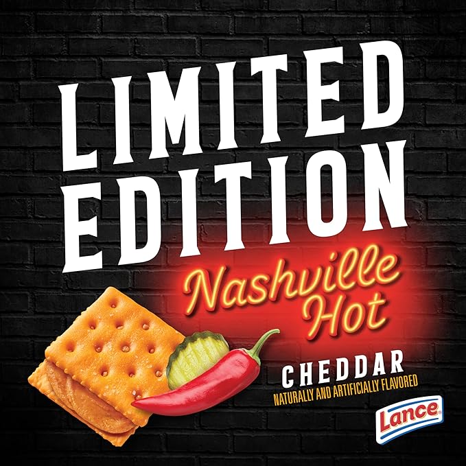 Lance Nashville Hot Cheddar Sandwich Crackers, 10 Pack