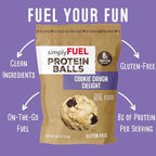 simplyFUEL Whole-Food Protein Balls (Cookie Dough Delight), 8 g High-Protein, Gluten-Free, Healthy Snack for Adults & Kids, 9.6 oz