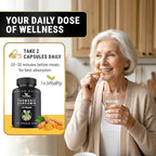 Turmeric Curcumin Supplement with Black Pepper Extract (BioPerine) - 95% Curcuminoids for Joint & Inflammation Support - Enhanced Absorption Vegan Turmeric Supplement - 120 Capsules