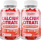 2 Pack Calcium Citrate Gummies 1200 mg, Calcium Supplement for Women & Men, Ultimate Absorption Calcium Gummies for Bone, Muscle & Immune Support, Strawberry Flavor, 120 Count