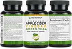 TRIO NUTRITION Apple Cider Vinegar Capsules with Green Tea - Natural Sugar Free Apple Cider Vinegar Pills with the Mother for Body Cleanse, Immune, Weight Management & Metabolism Booster*