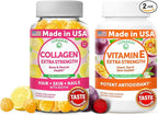 Lunakai Collagen and Vitamin E Gummies Bundle - Non-GMO Anti Aging Supplements for Men & Women - Natural Gummy with Vitamin C & 250 mg Natural VIT E