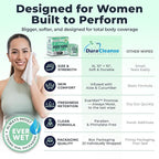 Travel Body Wipes for Women - 20 XL Shower Wipes for Adults Bathing No Rinse - Individually Wrapped 10”x10” Disposable Washcloths - Feminine Hygiene Essentials, Gym, Backpacking, Camping Must Haves
