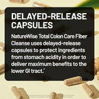 NatureWise Total Colon Care Fiber Cleanse - Natural Laxative Blend - Herbal Laxatives, Prebiotics, & Enzymes for Regularity, Digestion, Weight & Gut Health - Non-GMO - 60 Capsules[30-Day Supply]
