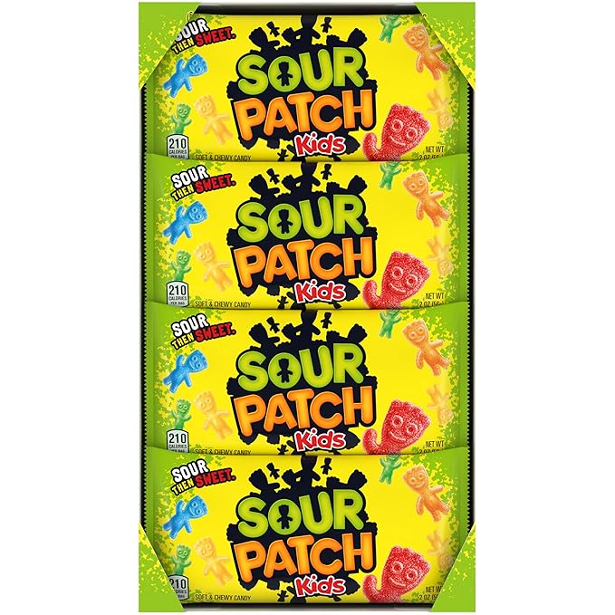 SOUR PATCH KIDS Soft & Chewy Gummy Candy, Bulk Candy, 24 - 2 oz Bags