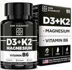 Vitamin D3 K2 with Magnesium Glycinate with Vitamin B6 for Enhanced Absorption | Magnesium 1500mg | D3 10,000 IU | K2 (MK7) 200mcg | Vitamin B6 10mg | Immunity | Heart & Nerve Support | Vegan, Non-GMO