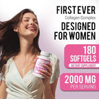 Collagen for Women – Hydrolyzed Multi Collagen Peptides Types I, II, III, V & X – Collagen Supplement with Vitamin C, Biotin & Hyaluronic Acid – Grass Fed, Non-GMO - 180 Capsules (Pack of 1 Bottle)