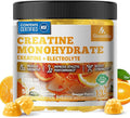 Creatine Monohydrate Gummies (5g) – Pre-Workout Energy & Muscle Growth Support for Men & Women | Orange Electrolyte Gummies (135 Count)