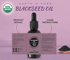 Earth N Pure Blackseed Oil (Kalonji Oil) Cold Pressed, Natural and Therapeutic Grade for Hair 30 ml