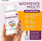 Womens Multivitamin – Methylated Multivitamin for Women with 23 Key Vitamins C, D, B6, B12, Calcium, Probiotics, Biotin & More - Energy, Skin, Nails & Gut Health Support - Kosher 60 Capsules