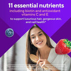 Vitafusion Gorgeous Hair, Skin & Nails Multivitamin Gummy Vitamins, plus Biotin and Antioxidant vitamins C&E, Raspberry Flavor, 135ct (45 day supply), from America’s Number One Gummy Vitamin Brand