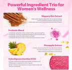 Her Juicy Feminine Probiotics Gummies with Slippery Elm Supports pH Balance Gut Health & Immune System Promote Vaginal Health for Women 120 Pineapple Gummies