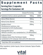 Vital Nutrients Adrenal Support - Adrenal Support Supplements for Gland Function and Cortisol Management - Supports Energy and Stress Levels - Gluten, Dairy, Soy Free - 120 Capsules