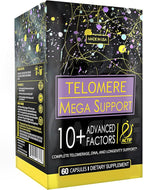 ACTIF Telomere Mega Support with 10+ Factors, Non-GMO, Telomerase and DNA Supplement for Energy, Memory and Anti-Aging, Made in USA, 60 Count