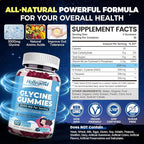 Glycine 3g Gummies, Organic L-Glycine with NAC Supplements for Sleep & Cellular Support, Plus B6, L-Theanine & Taurine for Nerve, Liver Detox & Immune Health, Sugar Free, Vegan, 60 Chews