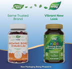Nature's Way Kids Growing Bones & Muscles Gummy, Supports Healthy Bones & Muscles*, Calcium, Magnesium, Vitamins D3 & K1, Ages 2+, Wildberry, 60 Gummies