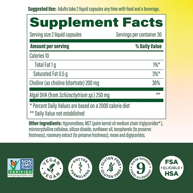 MegaFood Baby & Me 2 Prenatal Vitamins for Women, DHA & Choline Supplements, Liquid DHA and Choline for Baby's Brain and Eye Development During Pregnancy, Vegan, 60 Capsules (30 Servings)