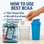 BPI Sports Best BCAA Powder - Muscle Recovery Support - Branched Chain Amino Acids | Building Blocks of Protein and Muscle - Post Workout Recovery – Hydration – Rainbow Ice, 30 Servings