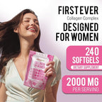 Collagen for Women – Hydrolyzed Multi Collagen Peptides Types I, II, III, V & X – Collagen Supplement with Vitamin C, Biotin & Hyaluronic Acid – Grass Fed, Non-GMO, 240 Capsules
