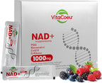 1000mg NAD+ Supplement Liquid with Organic Resveratrol, Nicotinamide Riboside & PQQ, CoQ10, ALA, Boost Energy Focus, DNA Repair & Activate Longevity Cells, NAD Resveratrol for Men & Women