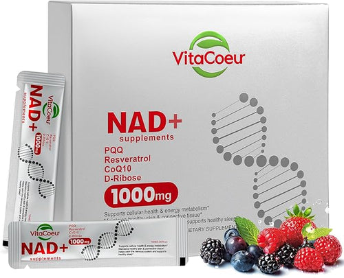 1000mg NAD+ Supplement Liquid with Organic Resveratrol, Nicotinamide Riboside & PQQ, CoQ10, ALA, Boost Energy Focus, DNA Repair & Activate Longevity Cells, NAD Resveratrol for Men & Women