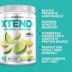 Xtend Scivation EAA + BCAA Powder | Muscle Recovery & Lean Muscle Growth | 9 Essential Amino Acids for Intra Workout or Post Workout Recovery | 10g EAAs Per 2 Servings | Lemon Lime 40 Servings