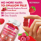 Magnesium Oxide Gummies 400mg for Adults & Kids – High Absorption Stress Relief, Muscle Relaxation – Vegan, Non-GMO, Raspberry Flavor – 120 Count