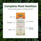 Flora - Udo's Choice Omega 369 Oil Blend, Made with Organic Flax, Sesame & Sunflower Seed Oils, Plant-Based Vegan Omega Fatty Acids, Based on Ideal 2:1:1 Ratio, 17-fl, oz. Glass Bottle