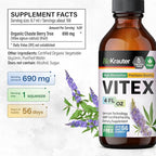 BIO KRAUTER® Vitex Chasteberry Supplement for Women & Menopause Support* - 4 Fl.Oz 56 Days of Supply - Pure Vegan Vitex Berry Tincture - Alcohol & Sugar Free, Non-GMO - Relaxation & Women's Wellness*