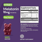 Viteey Melatonin Gummies 10mg - Sleep Gummies for Adults Extra Strength Melatonin - Vegan, GMO Free, Gluten Free - 60 Count
