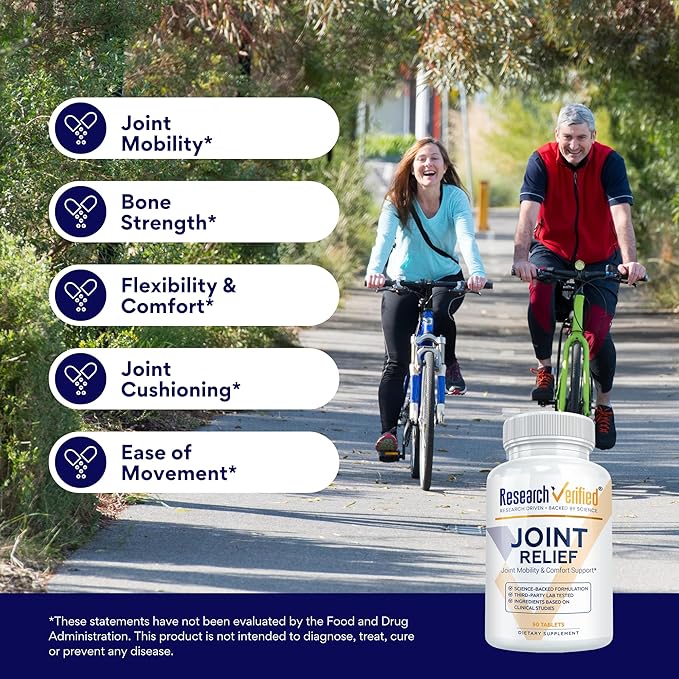 Research Verified Joint Support - Glucosamine, MSM, Turmeric, Boswellia, BioPerine - Vegan - 90 Capsules - 1 Month Supply