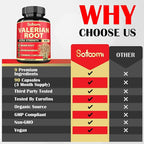 Satoomi Valerian Root Capsules - 9 Natural Herbs - Ashwagandha, Turmeric, Ginger, Ceylon Cinnamon - 90 Caps for 3-Month Supply