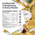 ZeniZest Calming Drink Mix Powder - Natural Cortisol Balance Calm Sleep Stress Support Supplement with Magnesium Glycinate Ashwagandha L-Theanine Vitamin D3 - Pineapple Passion Fruit Flavor 20 Packets