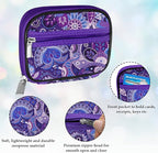 Serfeymi Weekly Travel Pill Organizer Pill Case for Purse with Removable 7 Day Pill Box, Fashionable Travel Medicine Organizer Pill Container for Medicine, Vitamin, Supplement - Green 01 + Purple 01