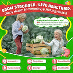 NEVISS Kids 4+ & Teens Super Greens 40-in-1 Gummies w/Multivitamin, Omega3 Iron, D3K2, Picky Eater Organic Super Fruits Veggies Superfood Gummy, Mushroom, Lutein | Immune Bone Brain Energy, Sugar Free