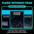 DUDE Wipes Mint Chill Travel Wipes - 6 Packs of 18 (108 Count) - Extra-Large Adult Flushable Wipes - Infused with Tea Tree Oil, Vitamin E, and Aloe - Septic and Sewer Safe